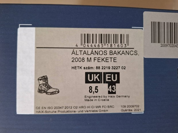 Fekete általános Haix bakancs 43-as méret