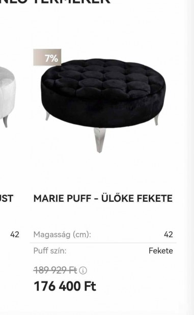 Fekete brsony puff elad