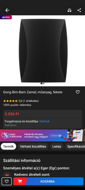 Fekete bim bam cseng elad Egerben