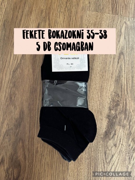 Fekete boka zokni 5 db/ csomag
