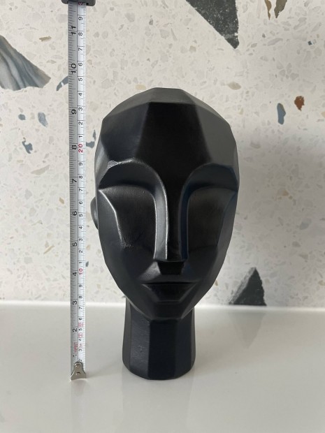 Fekete fej figura szobor dekor dekorci beton dsztrgy nem ikea