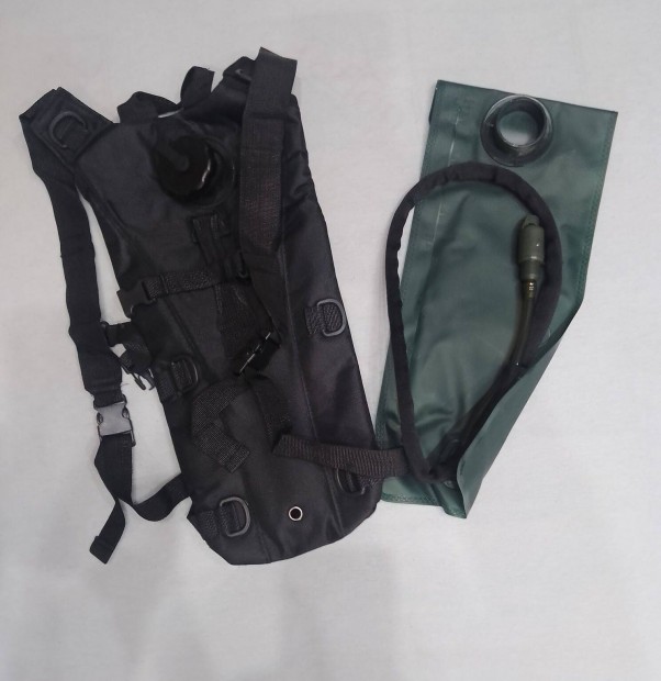 Fekete katonai kerékpáros túra víztartály ivótasakos hátizsák camelbak