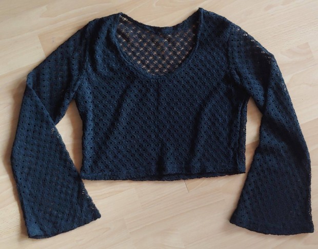 Fekete rvid crop top