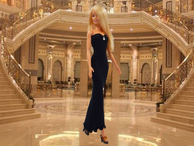Fekete sell-fazon ruha kristllyal barbie babkhoz, j, GLS 1290 Ft