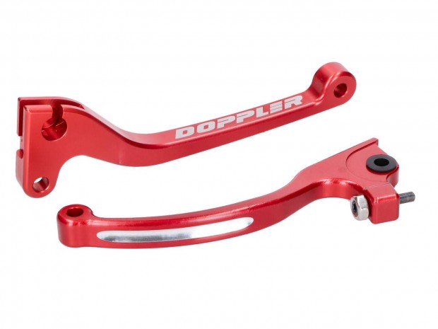 Fékkar és kuplungkar szett Doppler CNC piros Rieju, Derbi, Sherco (AJP