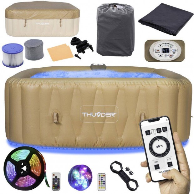 Felfjhat jacuzzi, mobiljacuzzi Whirpool Thunder Frappe(zon, ledfny