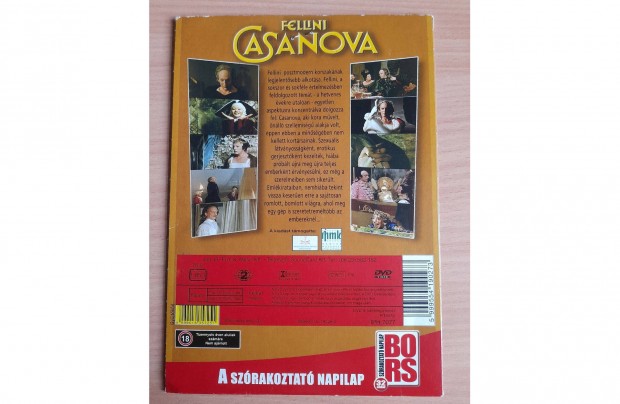 Fellini: Casanova cm kosztms film DVD bontatlan csomagban