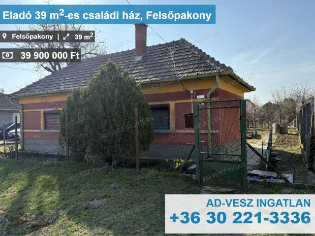Fels�pakonyon kis h�z, kis telken elad�