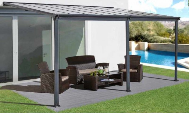 Fltets alumnium pergola 303 cm x 558 cm antracit P-550-1