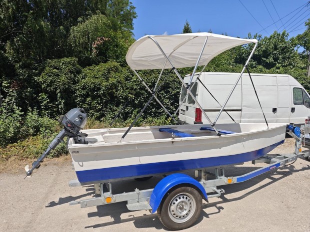 Feljtott vegszlas csnak 4T Yamaha Horgszcsnak motorcsnak 