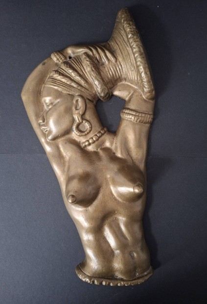 Fém fali dísz szerecsen nő akt art deco