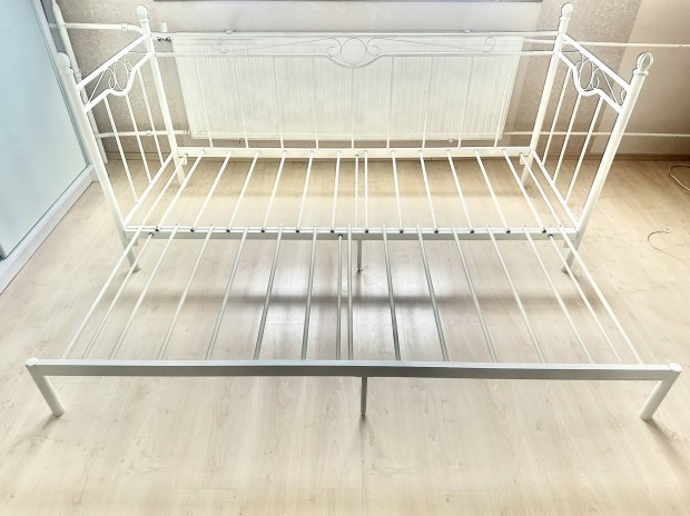 Fém kihúzható ágykeret 80x200 160x200 tört fehér