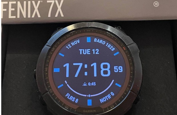 Fenix 7X Sapphire Solar DLC fekete , fekete szilikon szjjal