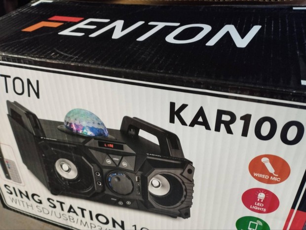 Fenton KAR100 új sosem használt,karaoke,bluetooth,hangfal