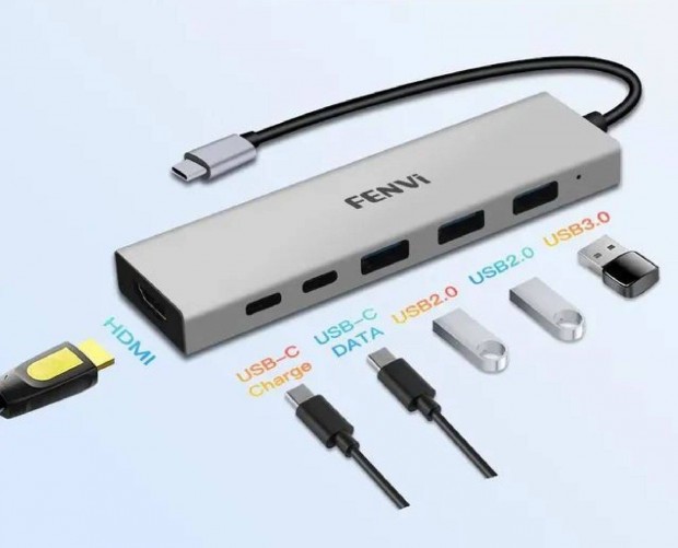 Fenvi Fm USB C HUB (4k HDMI, 100W PD USB-C, USB-A 3.0/2.0)