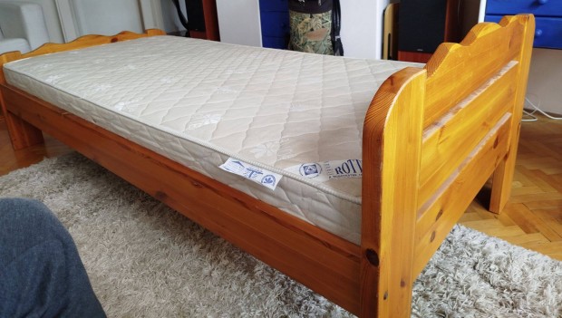 Fenyő ágykeret + Rottex Ortopéd Kókuszréteges - 90 x 200