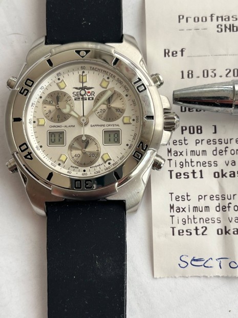 Férfi karóra Sector 250! Ana digi chronograph! 100M! NOS! Hordatlan!