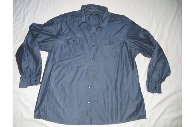 Férfi kék hosszú ujjú patentos ing 3XL 47/48 mb: 142 cm h:80 cm Georg