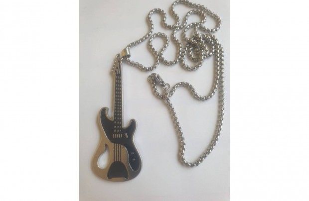 Férfi nyaklánc női 60cm+Medál Gitár Ajándéknak Új H-n2000ft