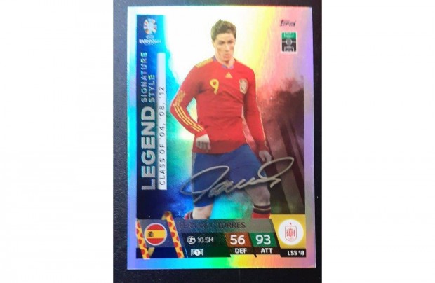 Fernando Torres Spanyolorszg Legend Signature Style focis krtya Euro