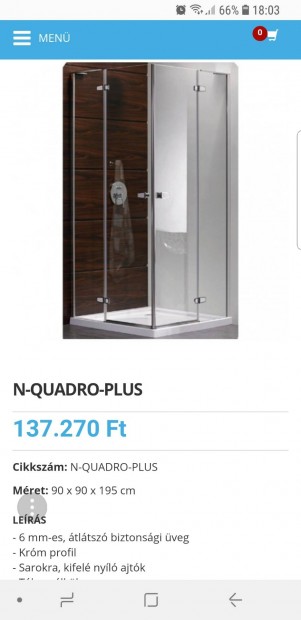 Feromix N-Quadro-PLUS 90x90x195 cm szgletes