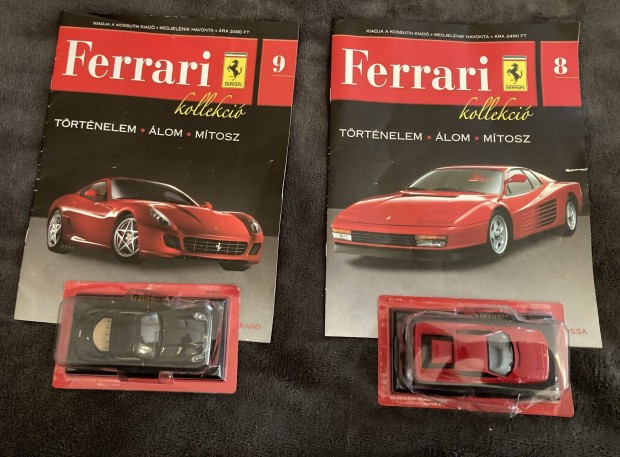 Ferrari kollekci (8) s (9) modell kisaut lerssal dobozban 2db