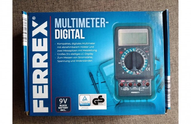 Ferrex ANS digitlis multimter 9V elemmel, hangjelzs