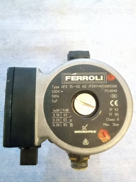 Ferroli Grundfos ftsi keringet szivattyk gzkszlkhez UPS 15-50