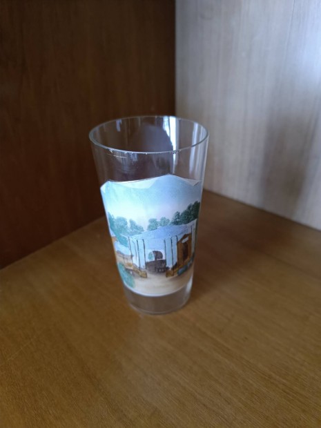 Festett üveg pohár