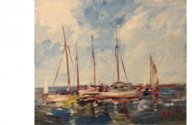 Festmény - Balatoni vitorlasok