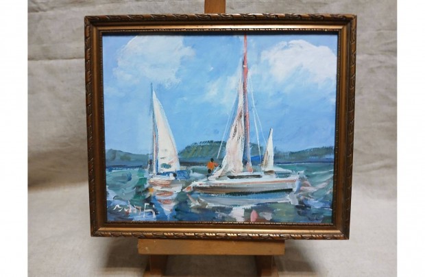 Festmny = Bnfi : Balaton (olaj, karton, keretmret : 28x23,5 cm)