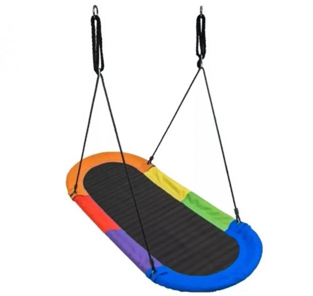 Fészekhinta ovális 150 kg -ig fészek hinta 165 x 70 cm szivárvány