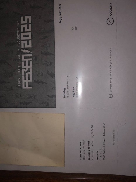 Fezen jegy Pénteki napijegy