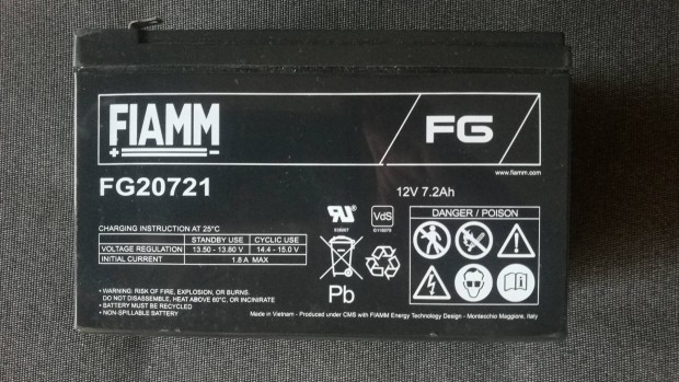 Fiamm FG20721 tpus 12V 7,2AH motor, robog akkumultor elad