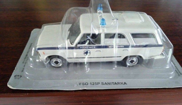 Fiat 125p sanitarka"kultowe" DEA kisauto modell 1/43 Elad