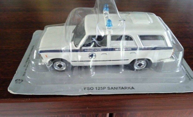 Fiat 125p sanitarka"kultowe" DEA kisauto modell 1/43 Elad