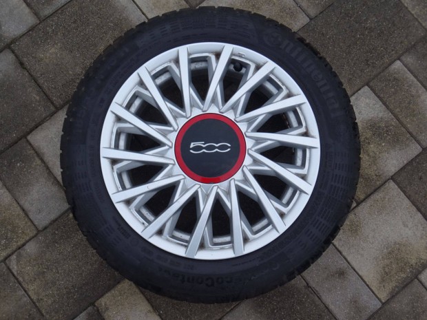 Fiat 500 15" 4x98 ET35 gyri alufelni 185/55R15 Continental nyrigumi