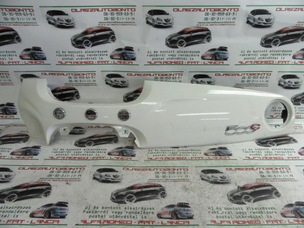 Fiat 500 Abarth fehér színű, jobb oldali műszerfalpárna betét