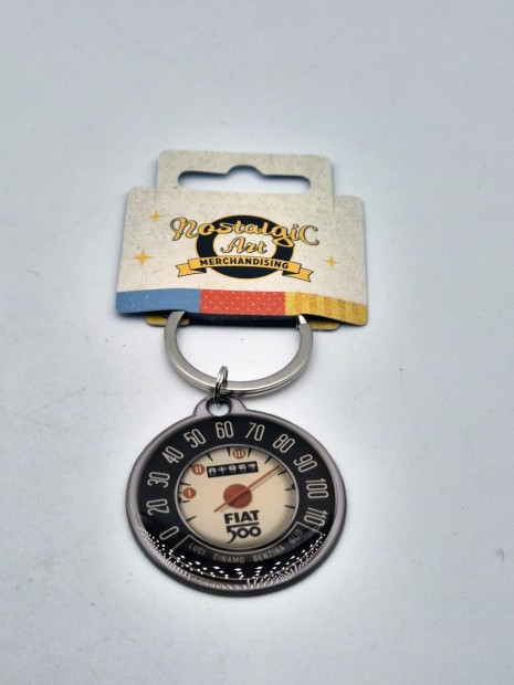 Fiat 500 km óra kulcstartó