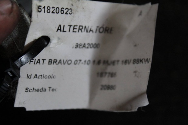 Fiat Bravo 2007-2010 1.6 Mjet genertor 51820623 (237)