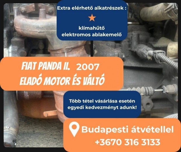 Fiat Panda 2 motor és váltó - pontos árakért hívj fel