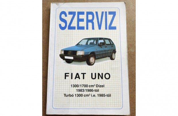 Fiat Uno javtsi karbantartsi knyv. Szerviz
