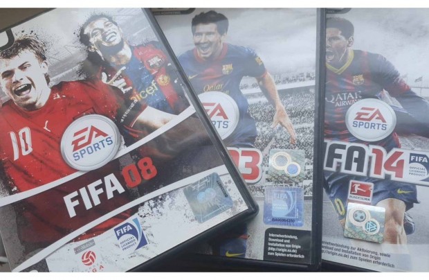 Fifa 08. 13. 14. Pc jtk dvd-k 3db