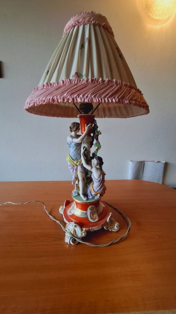 Figurás porcelán asztali lámpa