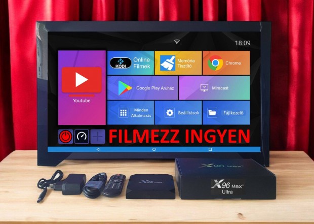 Filmezz Ingyen! �j X96 Max Ultra 4GB 64GB Android tv okos�t� box