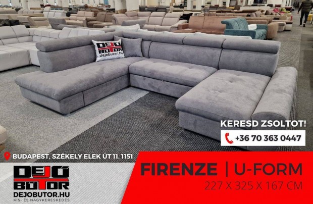 Firenze sarok prmium kanap lgarnitra 227x325x167 cm ualak gray