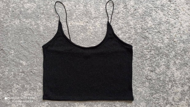 Fishbone Sister, New Yorkeres fekete csillmos kttt crop top L-es