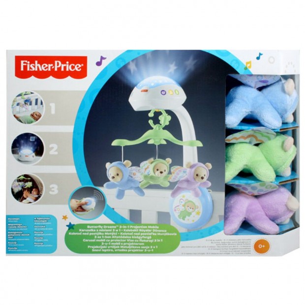 Fisher Price Butterfly 3in1 zenélő-forgó OUTLET termék