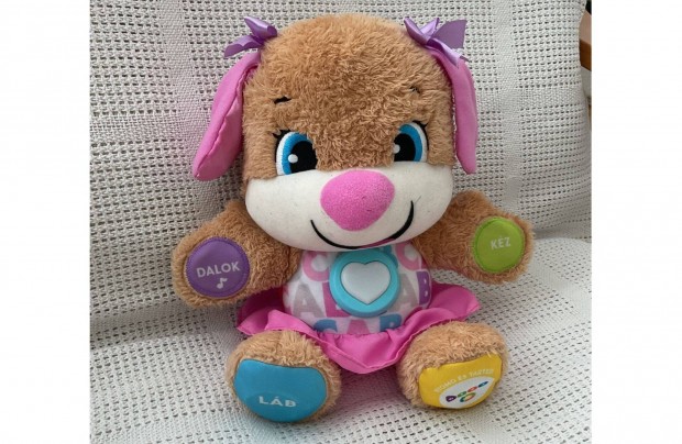 Fisher-Price Tanuló Kutyushugi: interaktív fejlesztő plüss kutya 27 cm