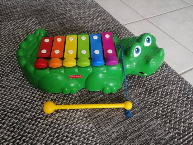 Fisher-Price hzogats krokodil zongora s xilofon.Nagy 36 cm! flr!